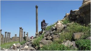 Bosra, aprile 2019: ricognizione del decumano e della kalybe 